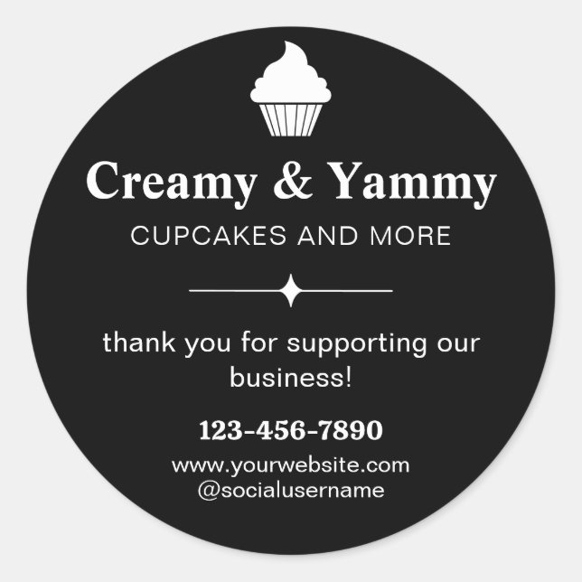 Personalized Thank You For Supporting Our Business Classic Round Sticker (Front)
