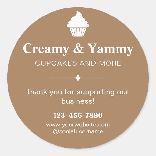 Personalized Thank You For Supporting Our Business Classic Round Sticker (Front)