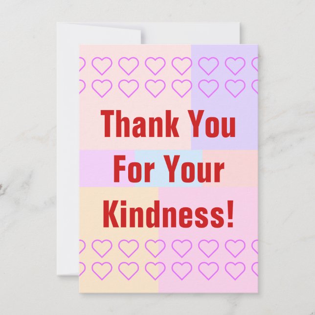 Personalized "Thank You For Your Kindness!" Card (Front)
