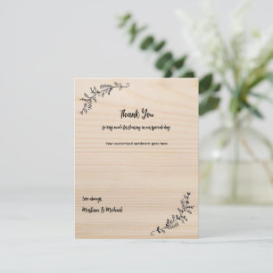 Personalized Thank You from the Couple Rustic Card