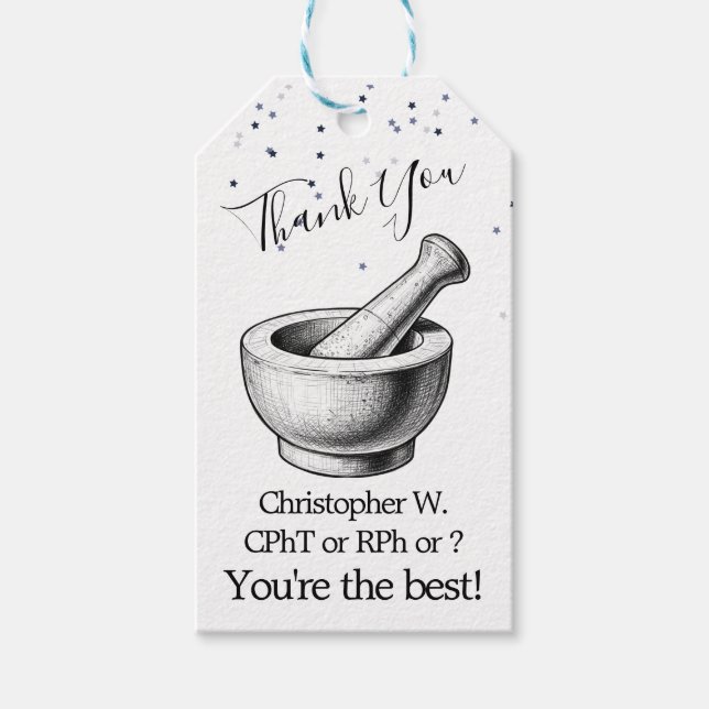 Personalized Thank You Gift Tag for Pharmacy (Front)