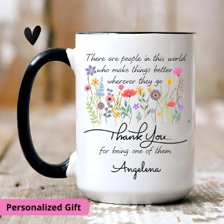Personalized Thank You Gift, teacher appreciation Two-Tone Coffee Mug