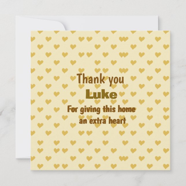 Personalized Thank you heart design Card (Front)