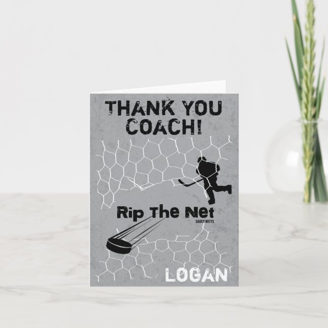 Personalized Thank You Hockey Coach Rip the Net (Front)