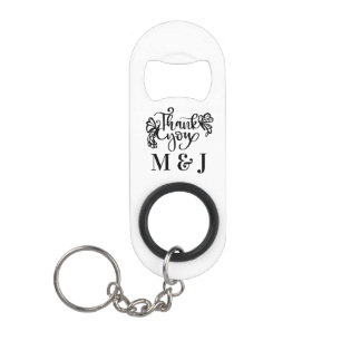 Personalized  Thank You Keychain Bottle Opener