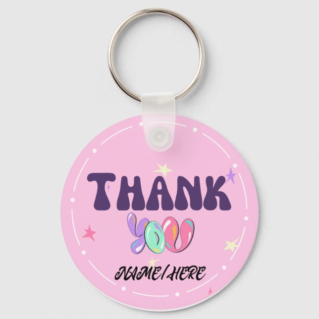 Personalized Thank You Keychain - Custom Name Gift (Front)