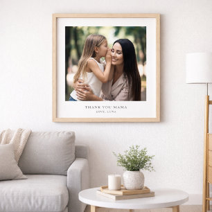 Personalized Thank You Mama Custom Photo & Text Poster