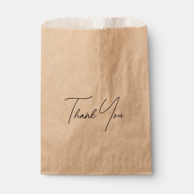 Personalized Thank You Party Gift Kraft Favour Bag (Front)