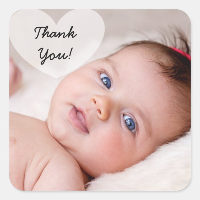 Personalized Thank You Photo Sticker (Front)