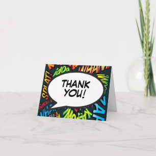 Personalized Thank You Speech Bubble Fun Modern Card
