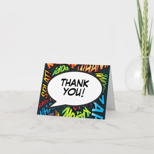 Personalized Thank You Speech Bubble Fun Modern Card (Front)