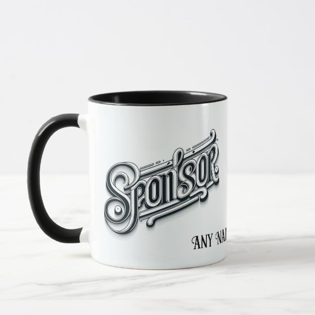 Personalized Thank you sponsor 12 step NA AA mug (Left)