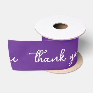 PERSONALIZED THANK YOU STYLISH MODERN PURPLE SATIN RIBBON