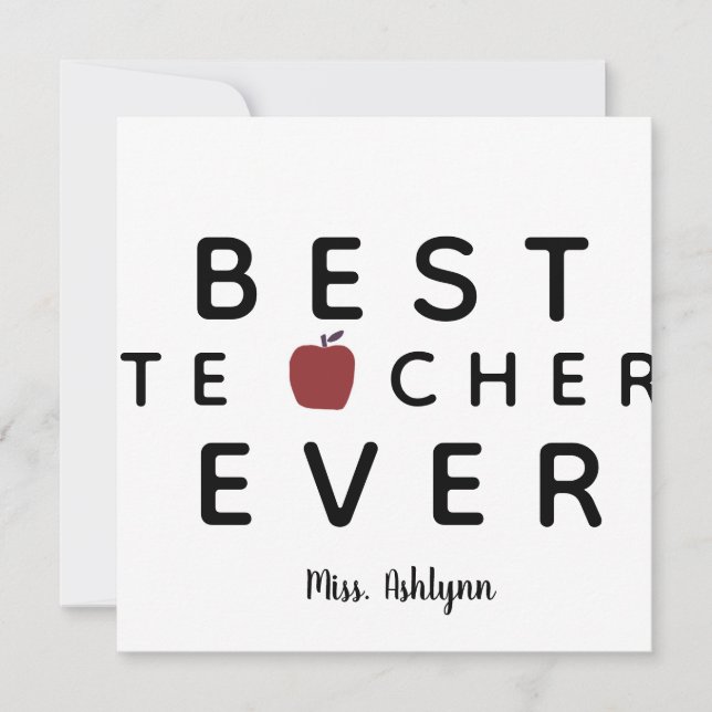 Personalized Thank You Teacher Card (Front)