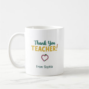Personalized Thank You Teacher Gift From Student  Coffee Mug