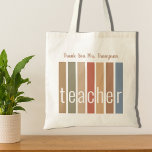 Personalized Thank You Teacher Tote Bag<br><div class="desc">This Thank You Teacher's Tote Bag is decorated with stripes in earth tones and the word Teacher in stylish typography.
Easily customizable. 
Use the Customize Further option to change the text size,  style,  or colour if you wish.
Makes a perfect thank gift for a special teacher.</div>