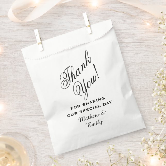 Personalized Thank You Wedding Favour Bag (Clipped)