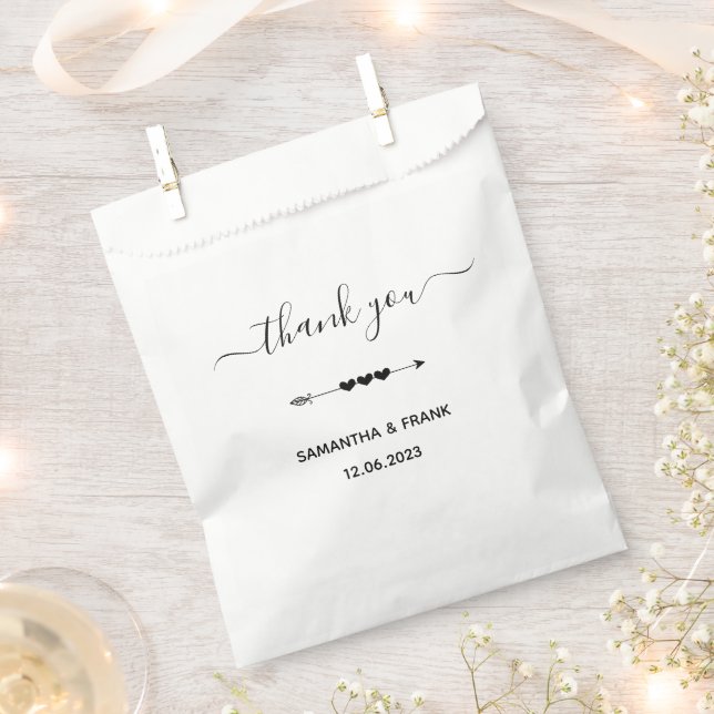 Personalized Thank You Wedding Favour Bag (Clipped)