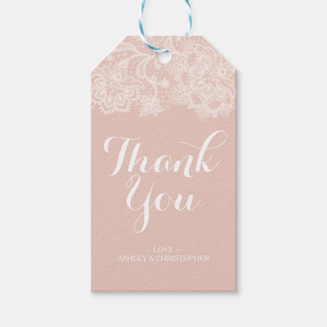 Personalized Thank You Wedding Favour Tag (Front)
