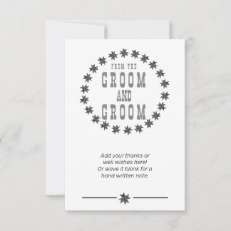 Personalized Thanks from the Groom and Groom Thank You Card