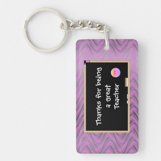 Personalized Thanks to Teacher Keychain (Front)