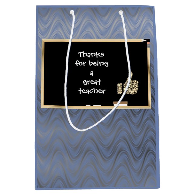 Personalized Thanks to Teacher Medium Gift Bag (Front)