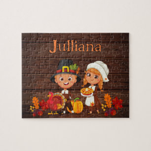 Personalized Thanksgiving Child Name Puzzle 