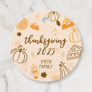 Personalized Thanksgiving Custom Fall Gift  Favour Tags