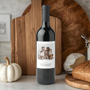 Personalized Thanksgiving Custom Family Photo Wine Label