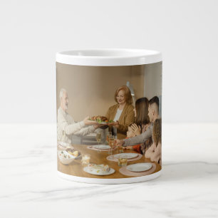 Personalized Thanksgiving family photo Large Coffee Mug