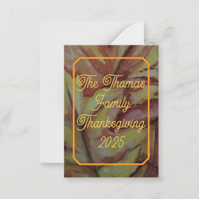 Personalized Thanksgiving Holy Card – “Bless Us”  (Front)