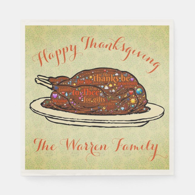 Personalized Thanksgiving Napkins (Front)