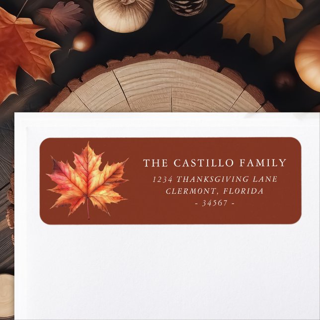 Personalized Thanksgiving Orange Brown Maple Leaf (Creator Uploaded)