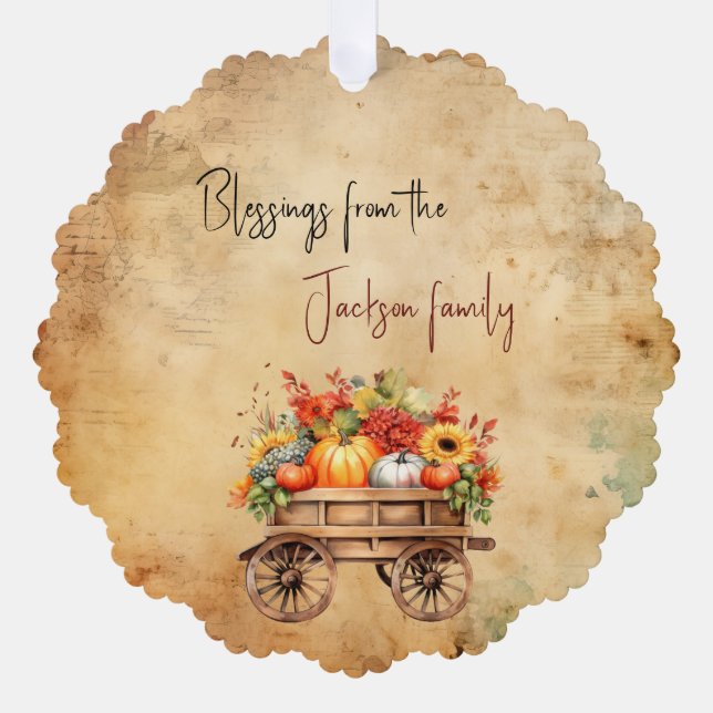 Personalized Thanksgiving Paper Ornaments  (Front)