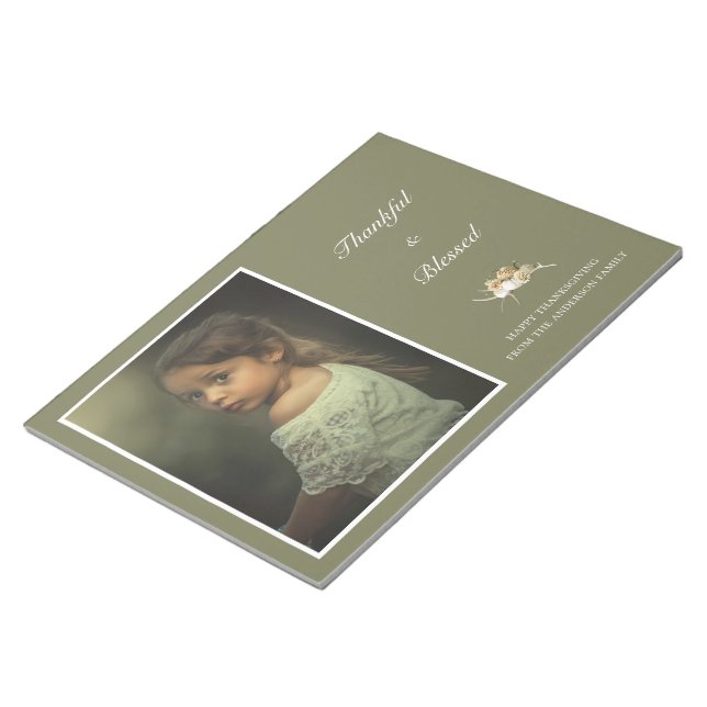 Personalized Thanksgiving Photo Notepad (Angled)
