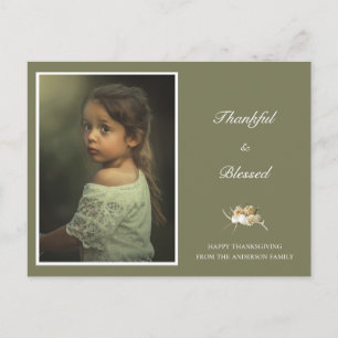 Personalized Thanksgiving Photo Postcard