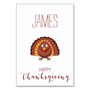 Personalized Thanksgiving Place Cards With Turkey