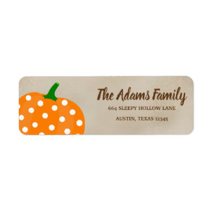 Personalized Thanksgiving Pumpkin Holiday Label