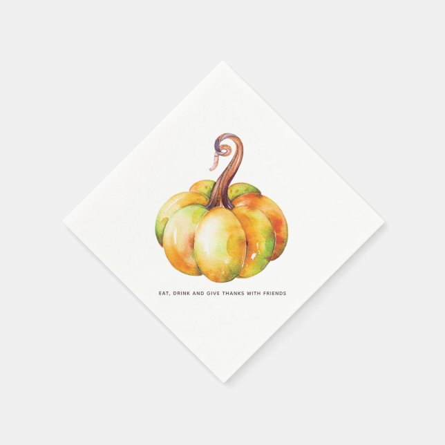 Personalized Thanksgiving pumpkin Napkin (Corner)