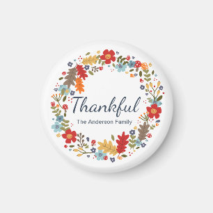 Personalized Thanksgiving Thankful Fall  Magnet