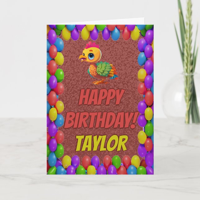 Personalized Thanksgiving Turkey Birthday Card (Front)