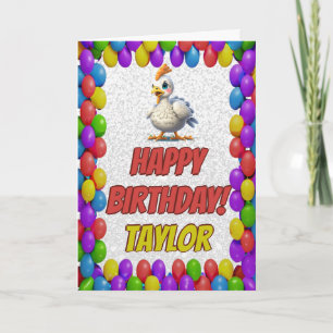 Personalized Thanksgiving Turkey Birthday Card