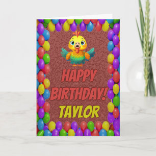 Personalized Thanksgiving Turkey Birthday Card