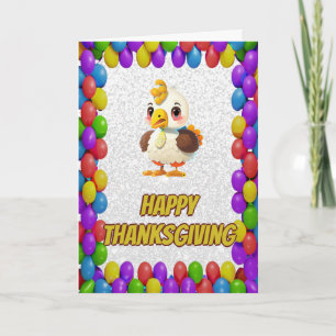 Personalized Thanksgiving Turkey Greeting Card