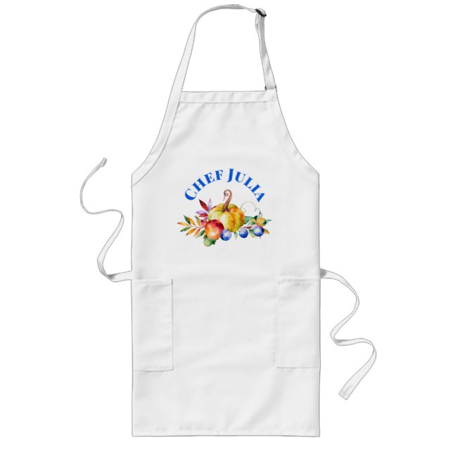 Personalized Thanksgiving with  Pumpkins Long Apron (Front)