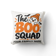 Personalized The Boo Squad Halloween Throw Pillow