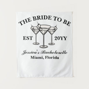 Personalized The Bride To Be Luxury Bachelorette Tapestry