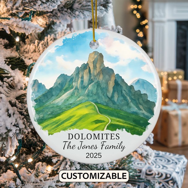 Personalized The Dolomites Ornament, Italy Ceramic Ornament (Creator Uploaded)