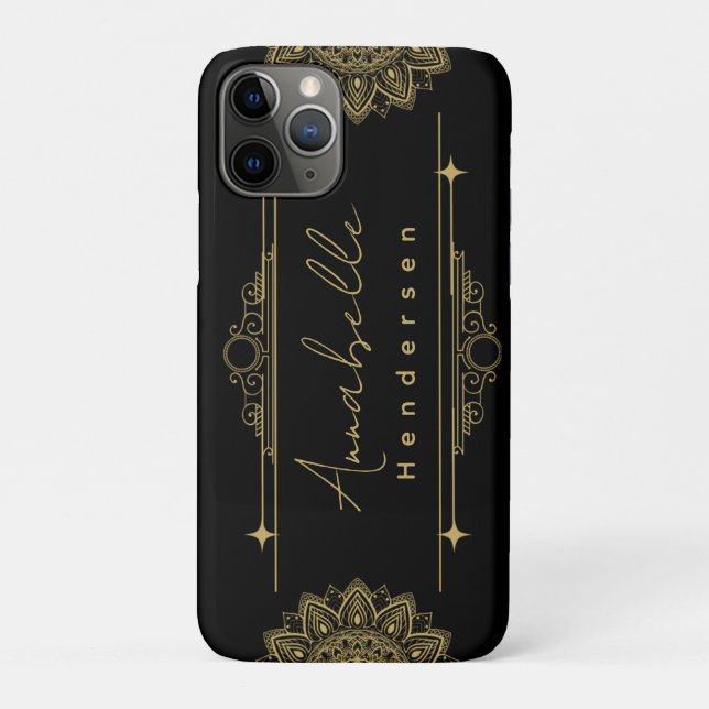 personalized The Elegante Gold & Black Case-Mate iPhone Case (Back)