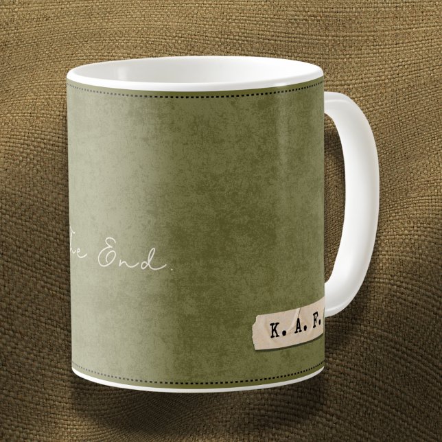 Personalized "The End" Moss Green Mug  (Creator Uploaded)